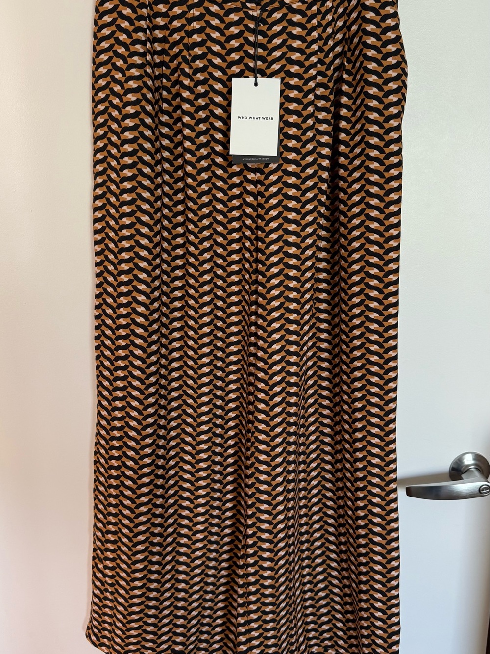 Who What Wear Black and Brown Geometric Maxi Trousers